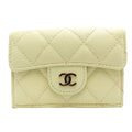 Chanel Cream White Grained Calfskin Wallet (Tri-Fold) (Pre-Owned)