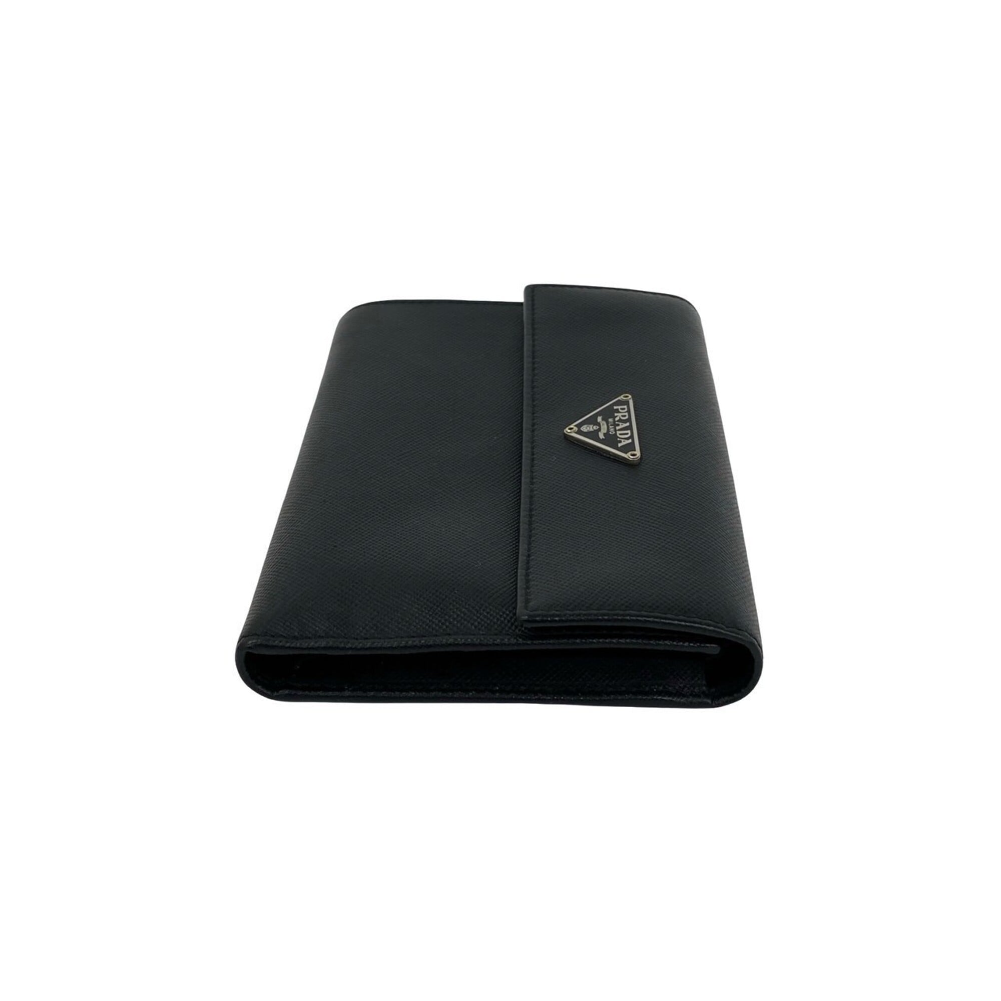 Prada Black Leather Wallet (Tri-Fold) (Pre-Owned)