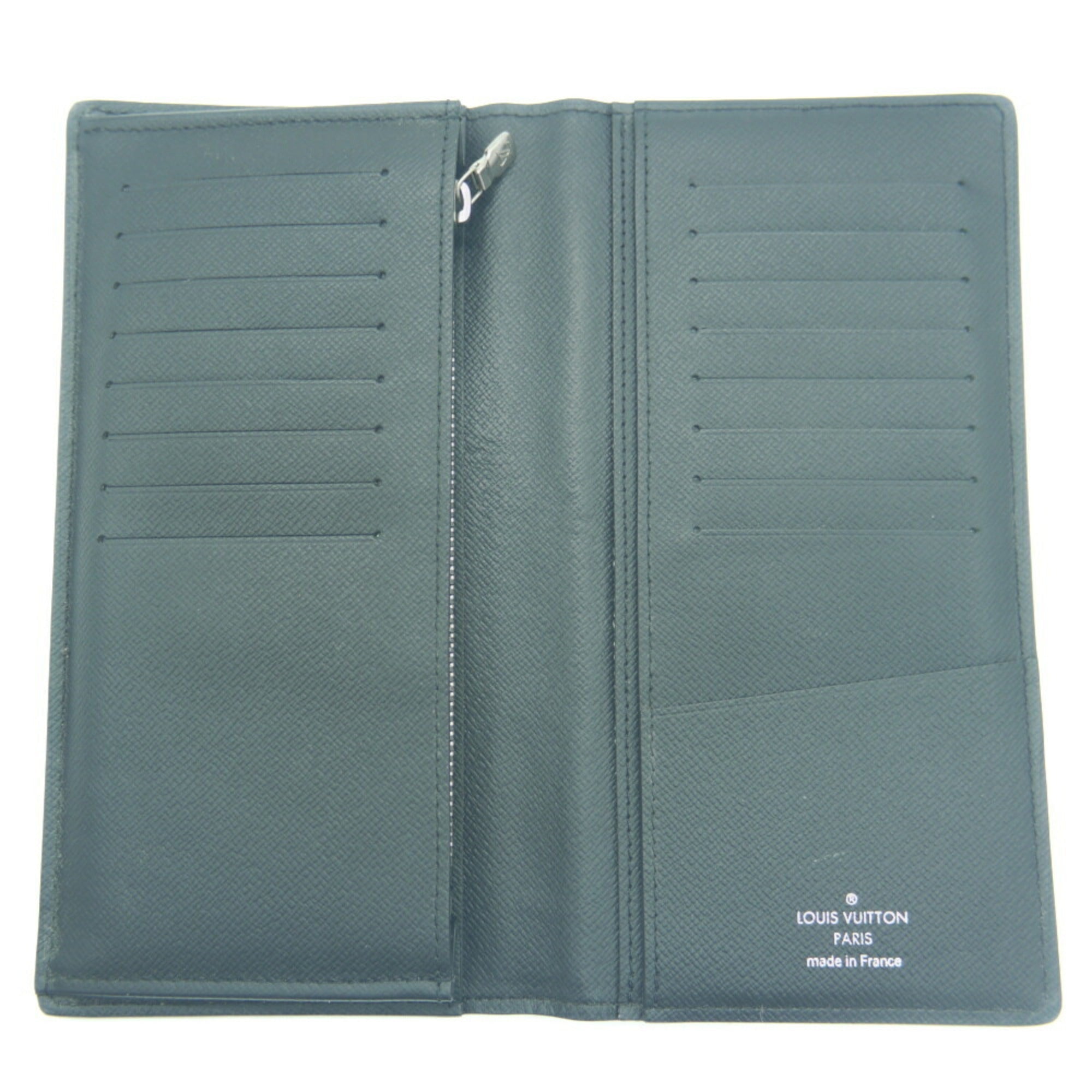 Louis Vuitton Noir Taiga Leather Long Wallet (Bi-Fold) (Pre-Owned)