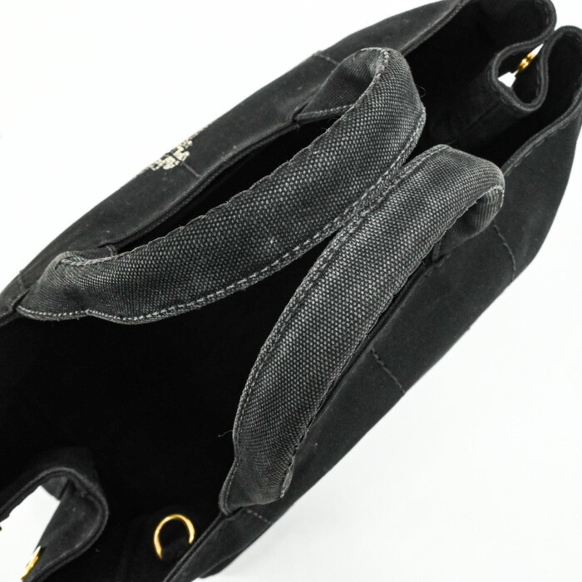 Prada Black Denim Handbag Shoulder Bag Tote Bag (Pre-Owned)