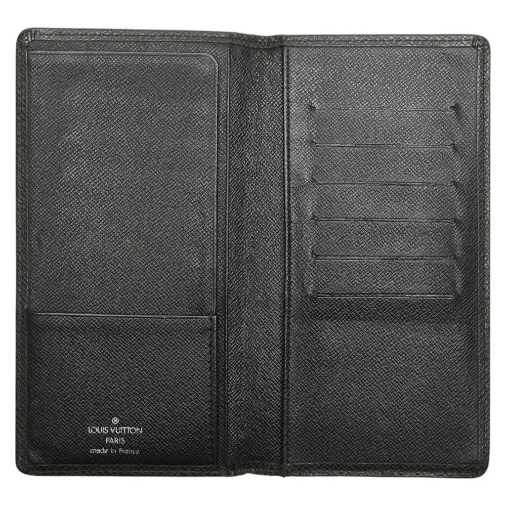 Louis Vuitton Taiga Black Leather Wallet (Bi-Fold) (Pre-Owned)