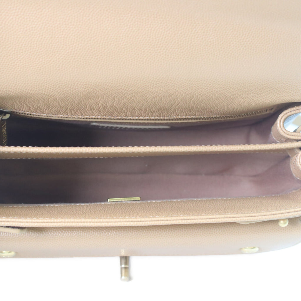 Chanel Beige Grained Calfskin Shoulder Bag (Pre-Owned)