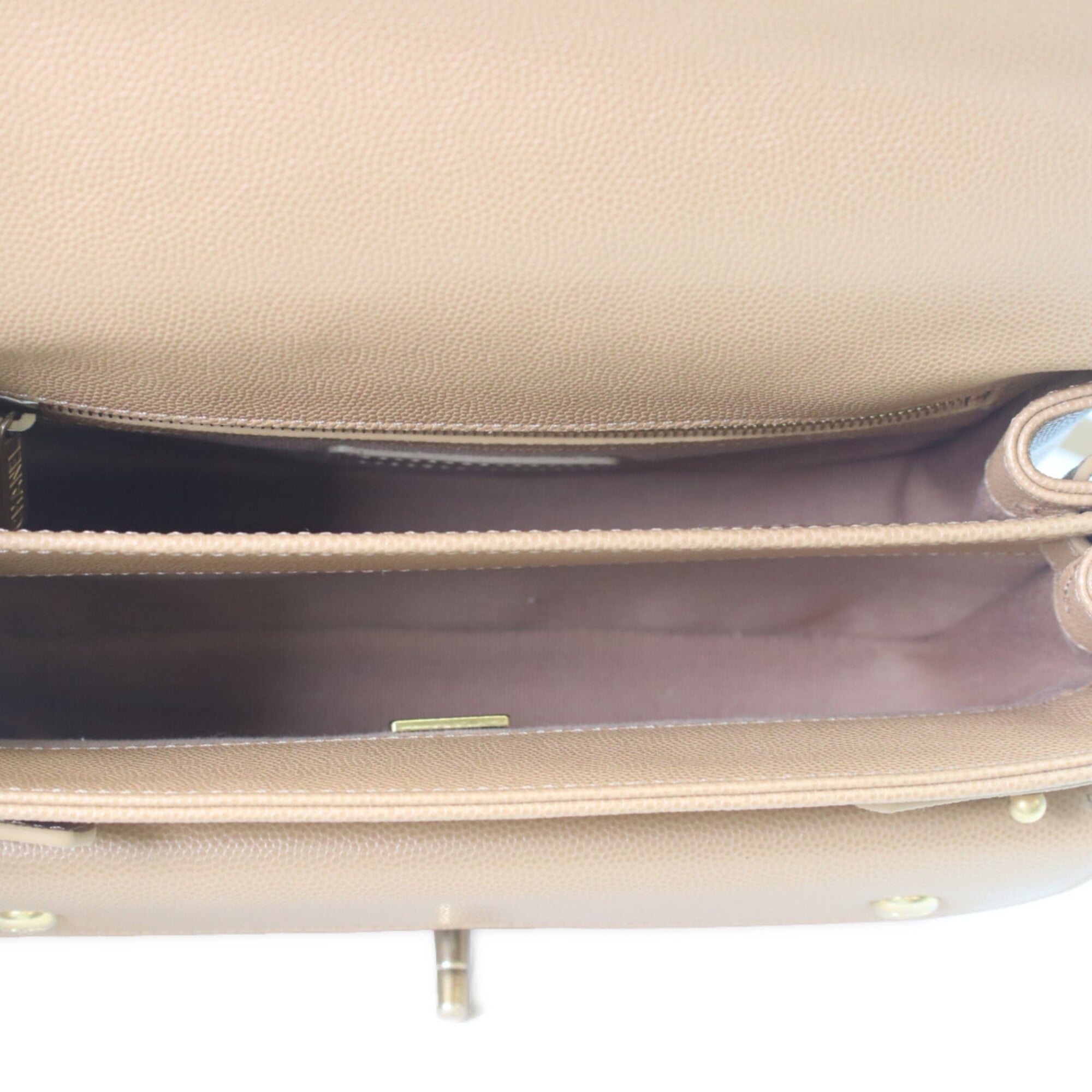 Chanel Beige Grained Calfskin Shoulder Bag (Pre-Owned)