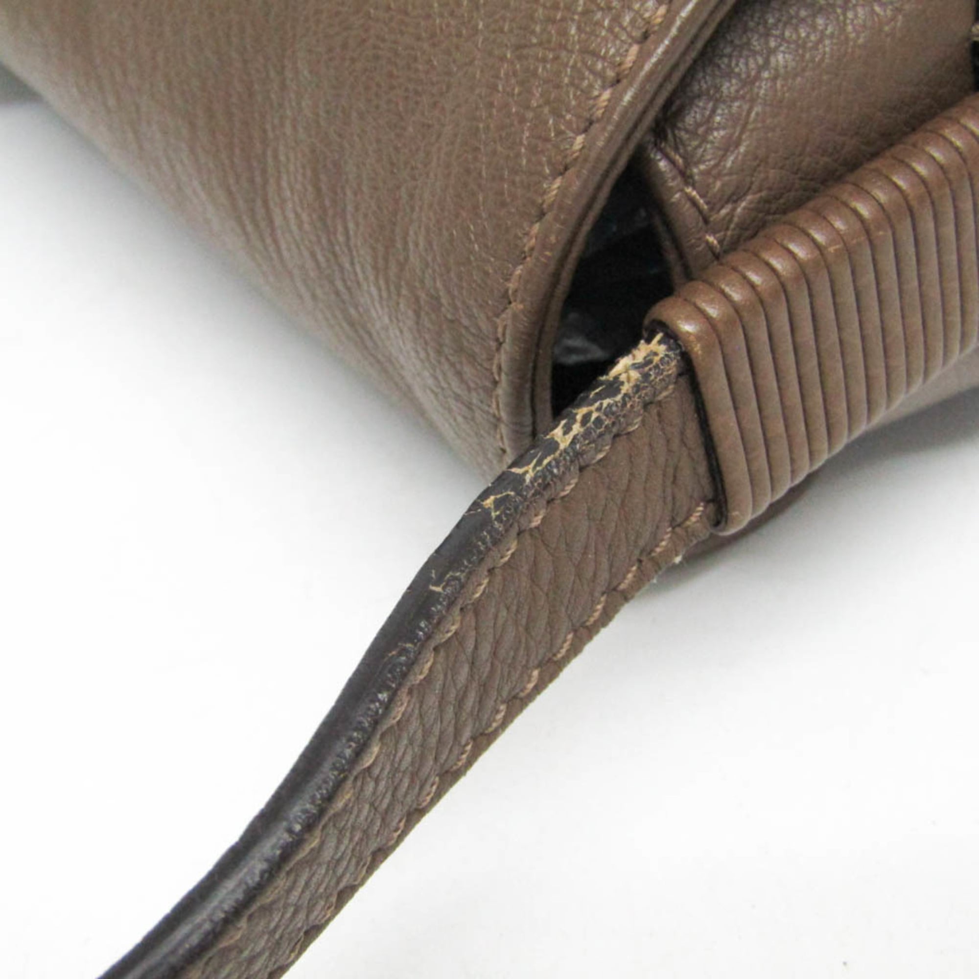 Gucci Bamboo Shoulder Bag Leather Brown Leather Shoulder Bag Bag (Pre-Owned)