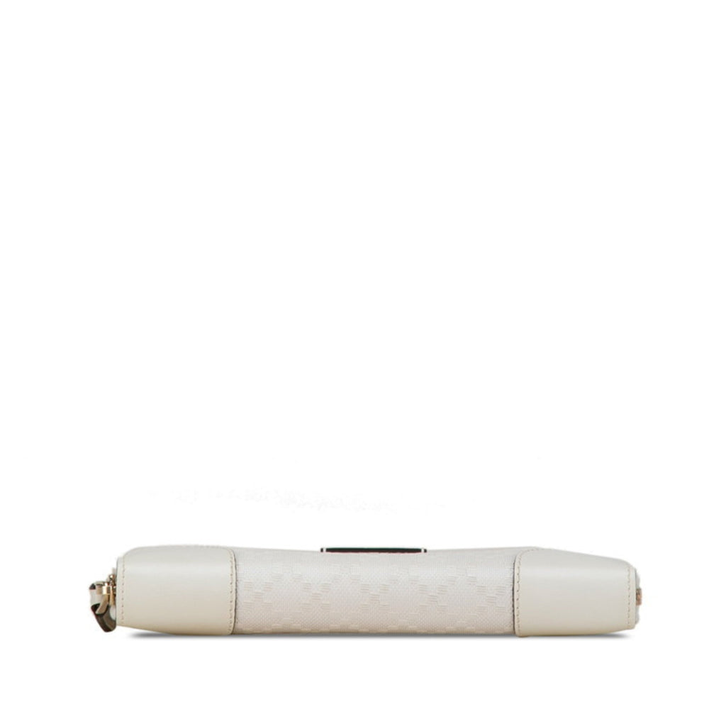 Gucci White Pvc Leather Long Wallet (Bi-Fold) (Pre-Owned)