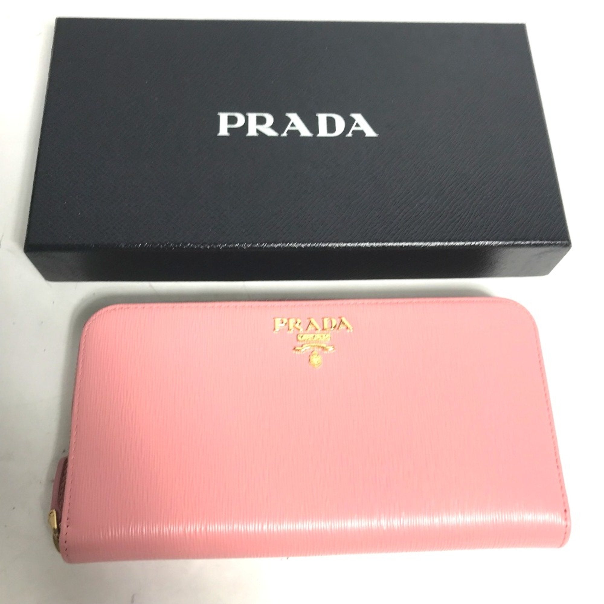 Prada Pink Leather Long Wallet (Bi-Fold) (Pre-Owned)