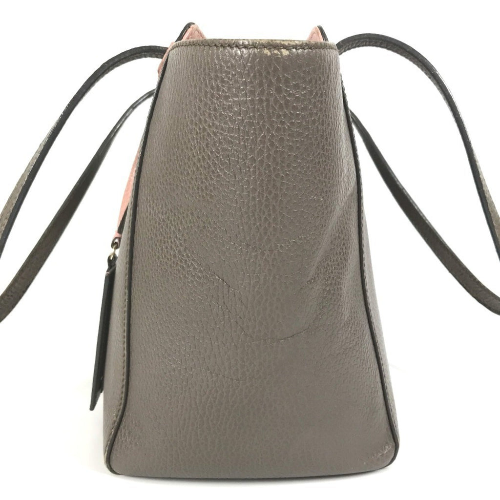 Gucci Gray Pink Leather Shoulder Bag Tote Bag (Pre-Owned)