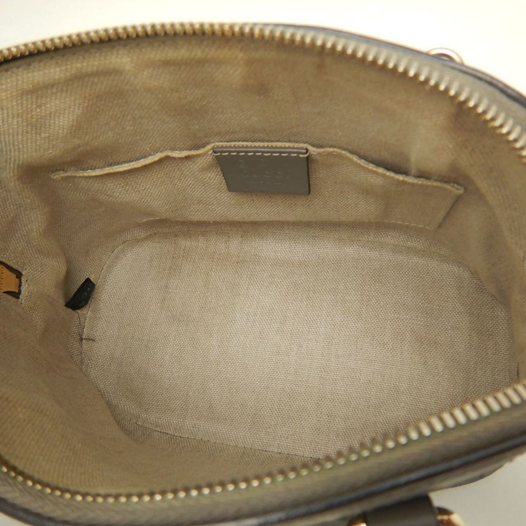 Gucci Microguccissima Gray Leather Handbag (Pre-Owned)