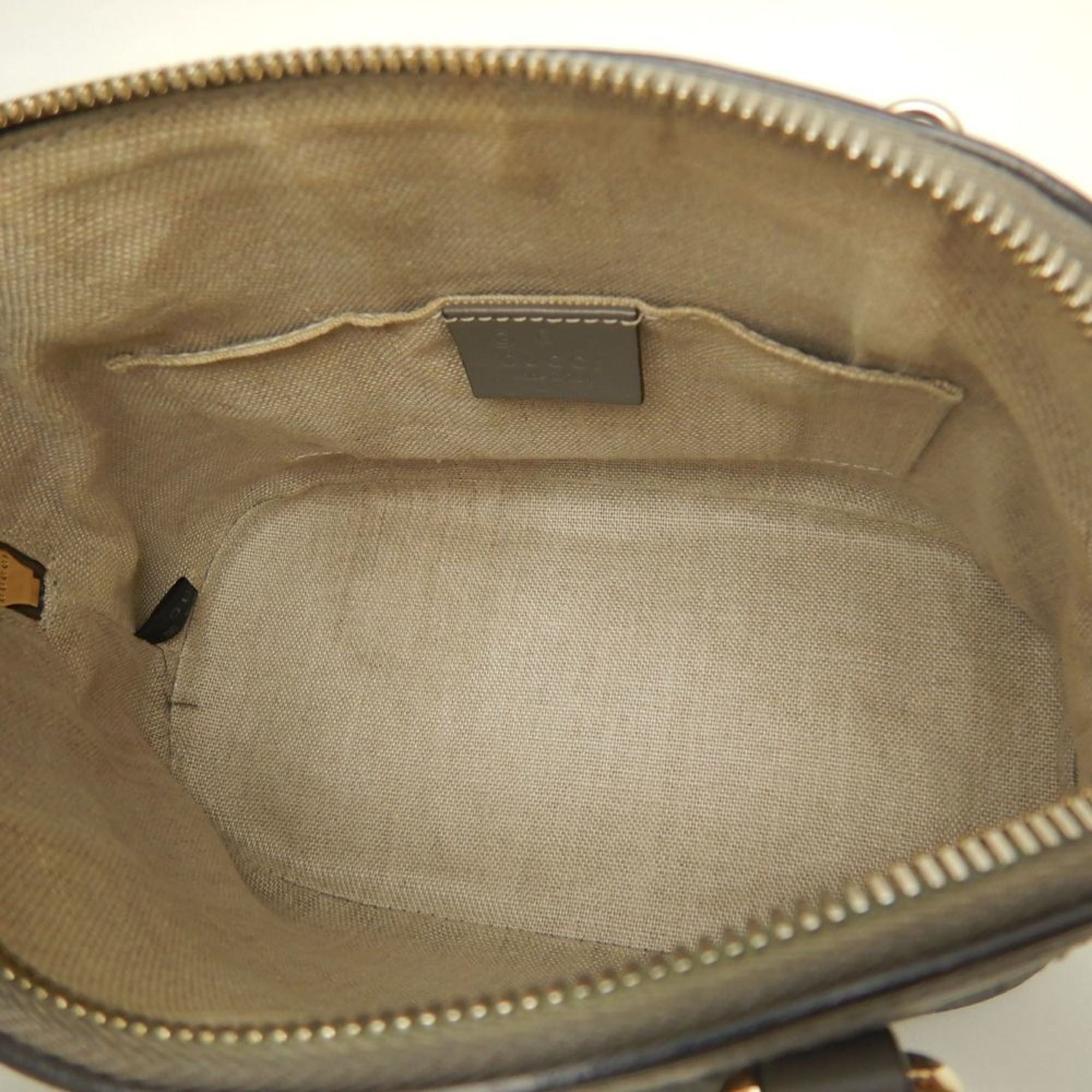 Gucci Microguccissima Gray Leather Handbag (Pre-Owned)