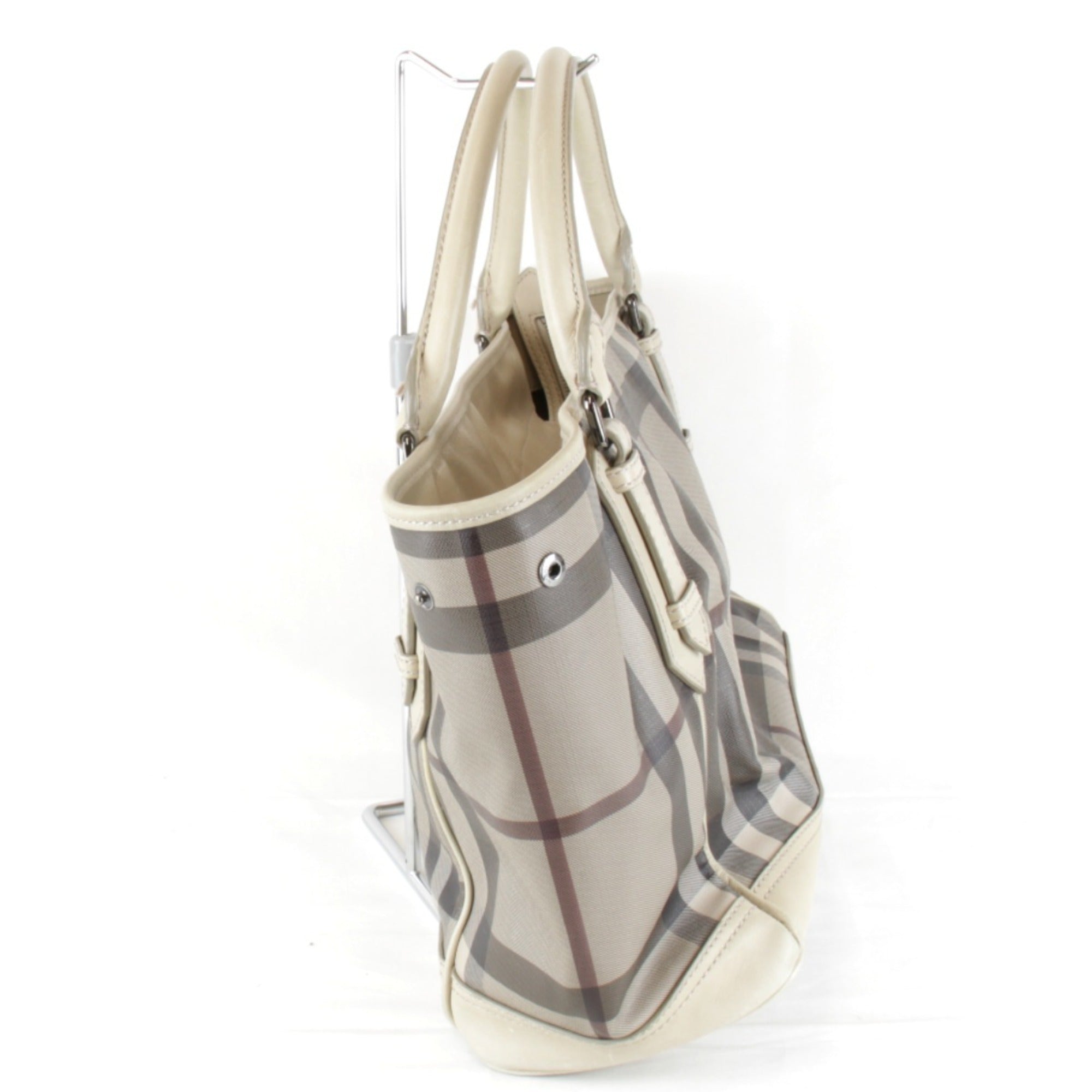 Burberry Beige Pvc Handbag Tote Bag (Pre-Owned)