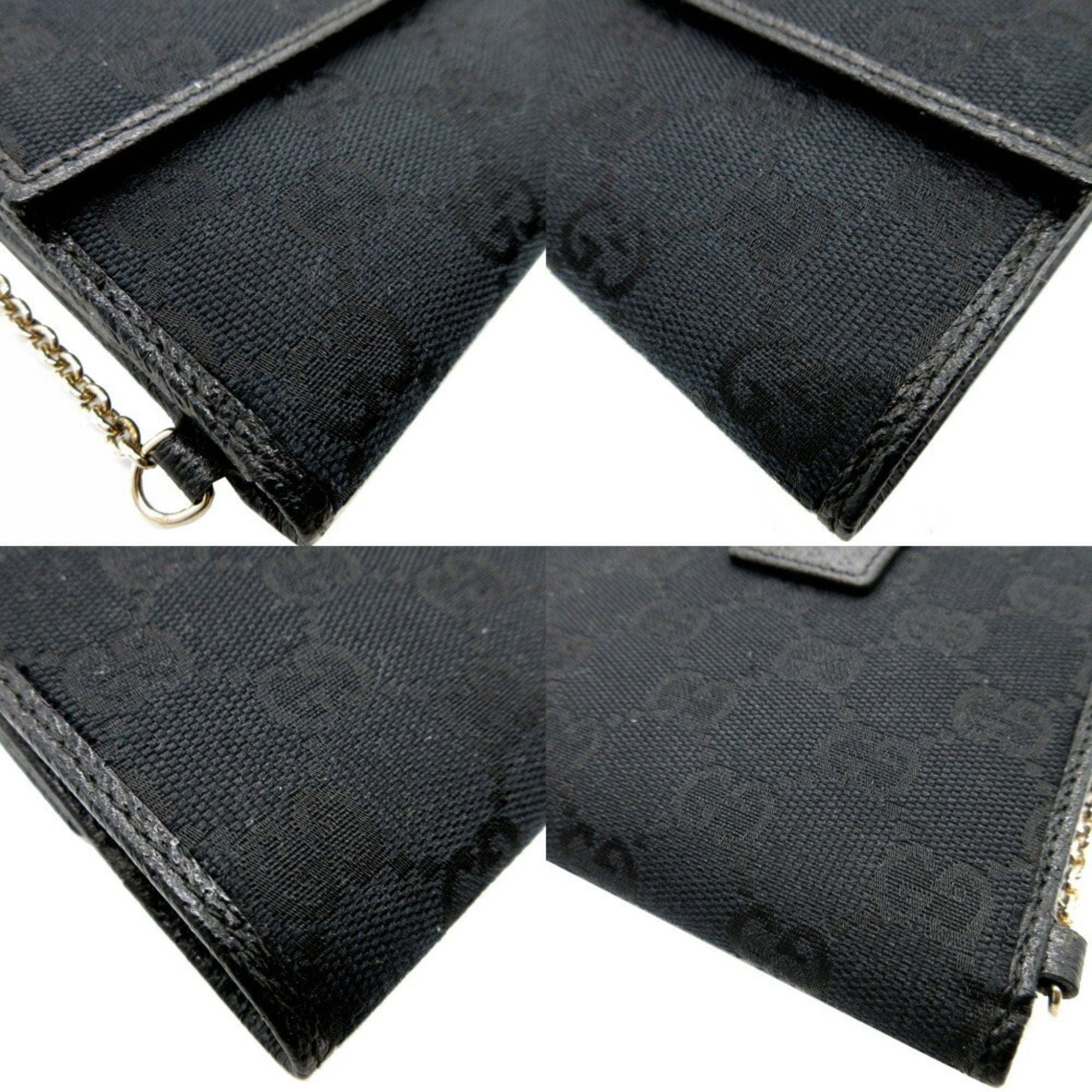Gucci Black Gg Canvas Leather Wallet (Bi-Fold) (Pre-Owned)