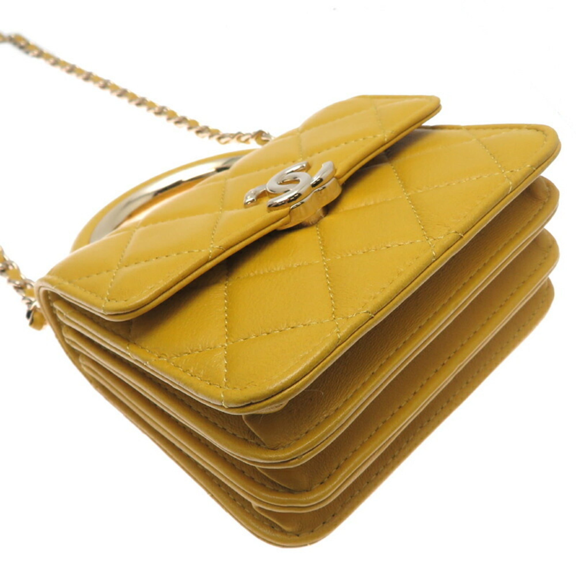 Chanel Yellow Leather Shoulder Bag (Pre-Owned)