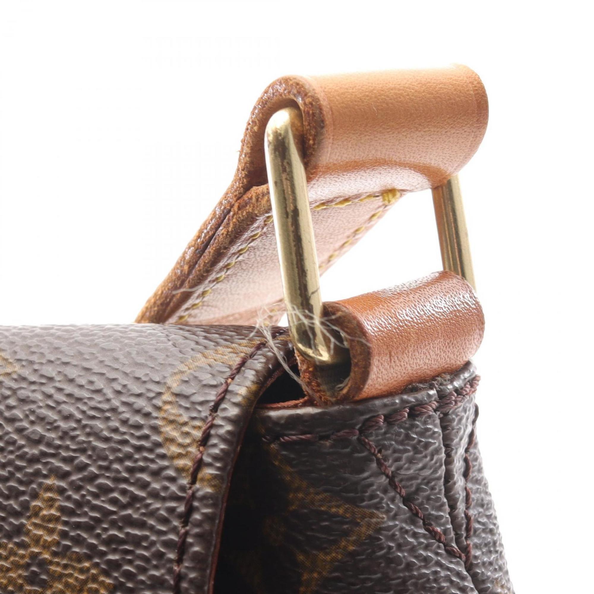 Louis Vuitton Brown Coated Canvas Leather Shoulder Bag (Pre-Owned)