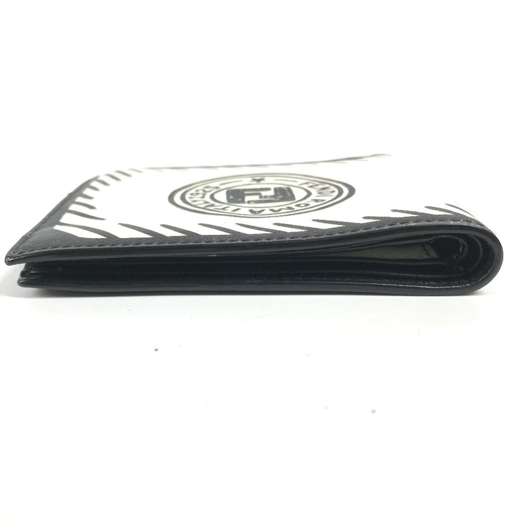 Fendi Black White Leather Bill Wallet (Bi-Fold) (Pre-Owned)