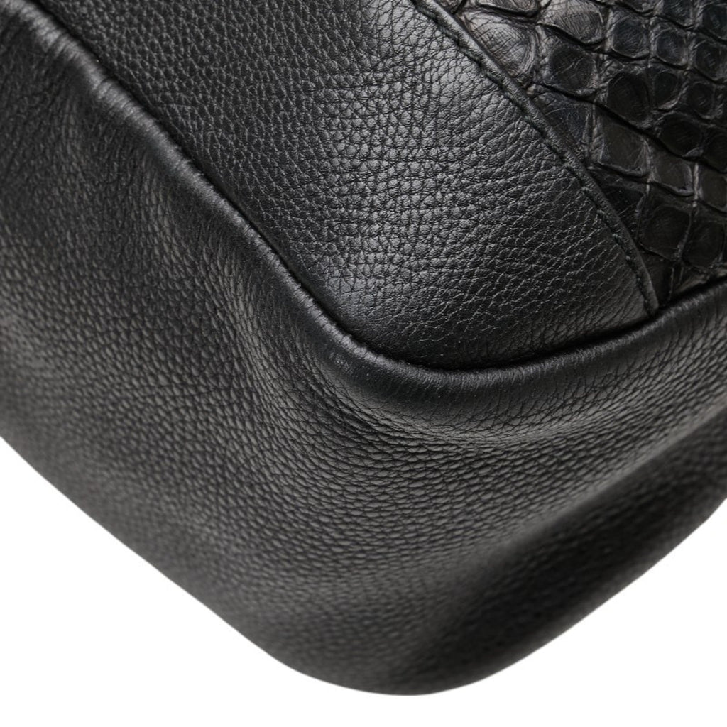 Gucci Black Leather Shoulder Bag Tote Bag (Pre-Owned)