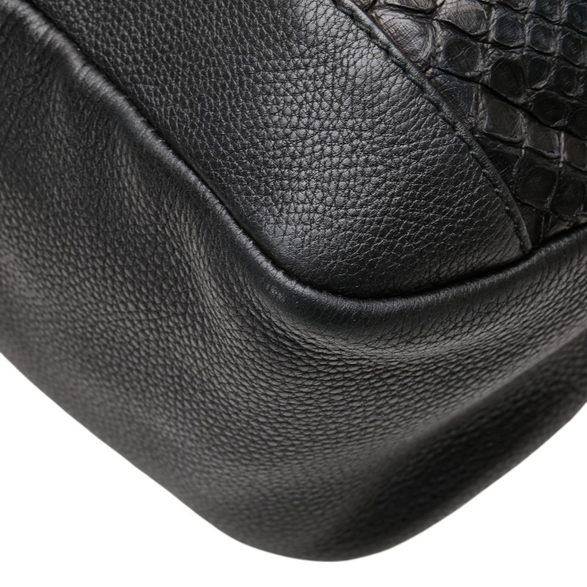 Gucci Black Leather Shoulder Bag Tote Bag (Pre-Owned)