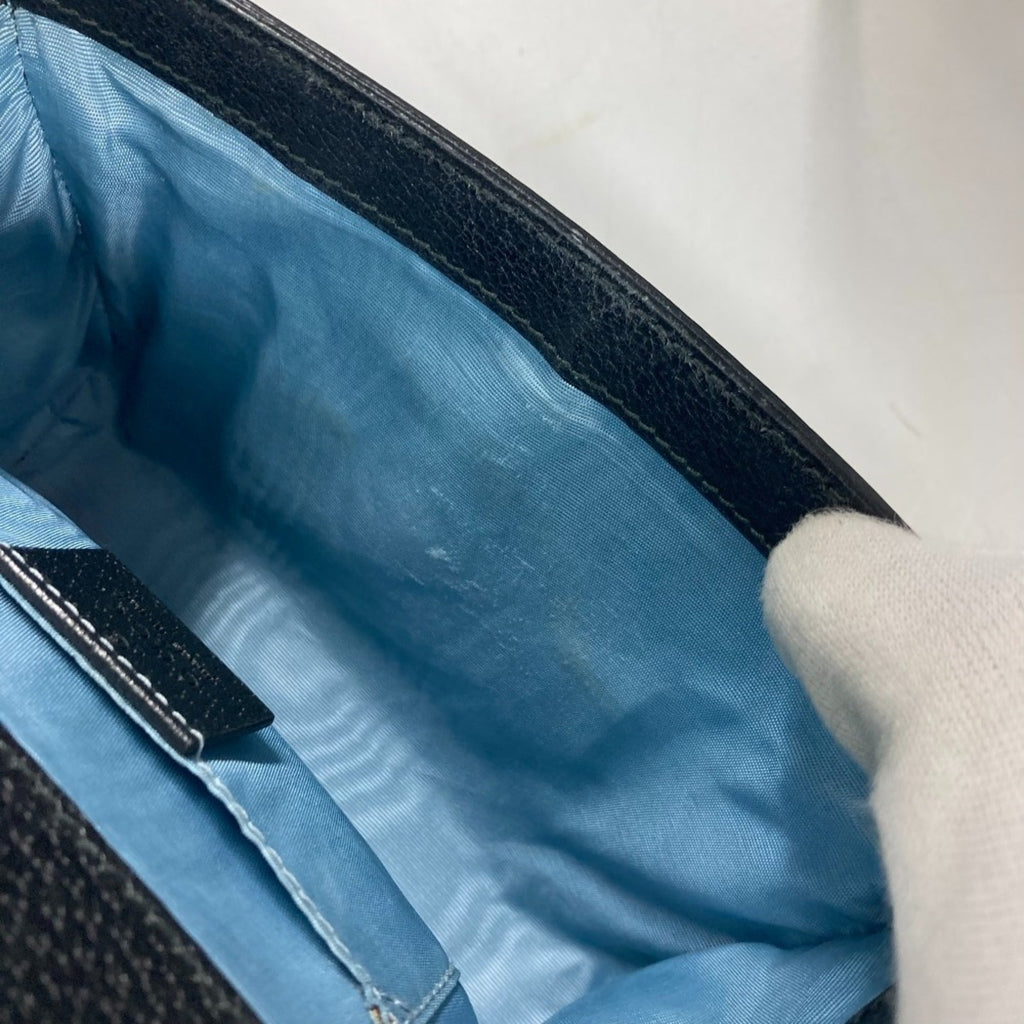 Gucci Black Gold Leather Pochette Shoulder Bag (Pre-Owned)