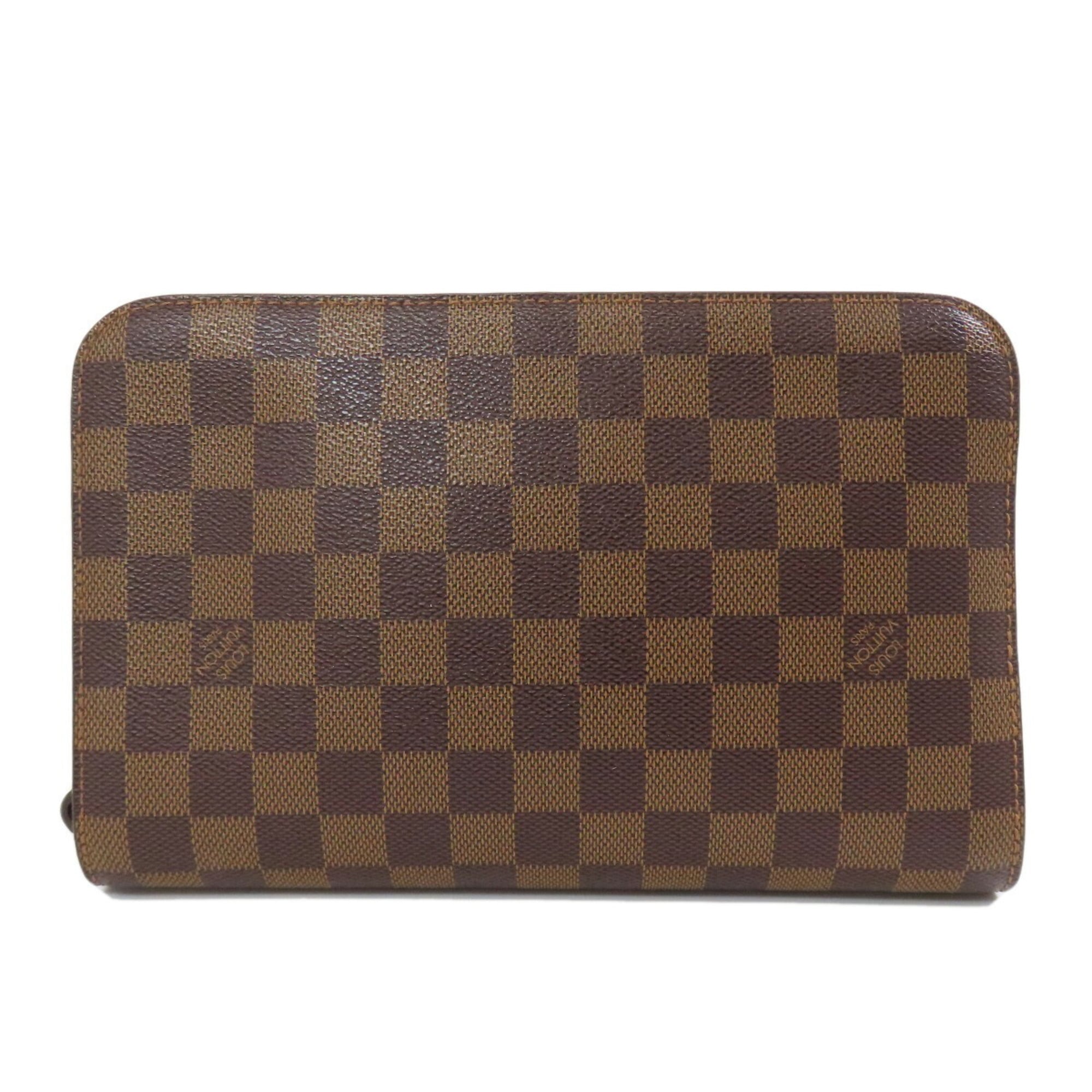 Louis Vuitton Brown Damier Canvas Clutch Bag (Pre-Owned)