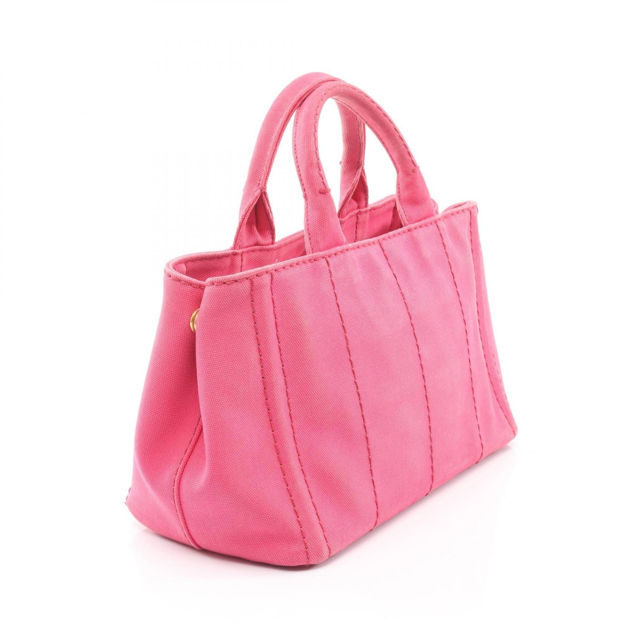 Prada Pink Canvas Handbag Tote Bag (Pre-Owned)