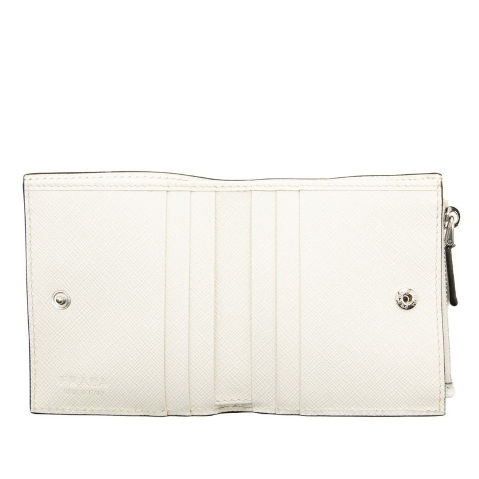 Prada White Leather Wallet (Bi-Fold) (Pre-Owned)