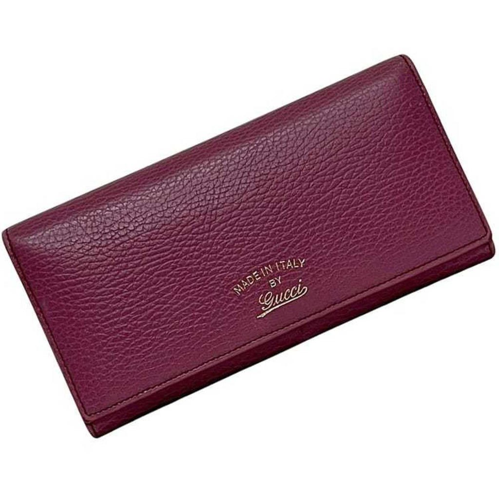 Gucci Purple Leather Long Wallet (Bi-Fold) (Pre-Owned)