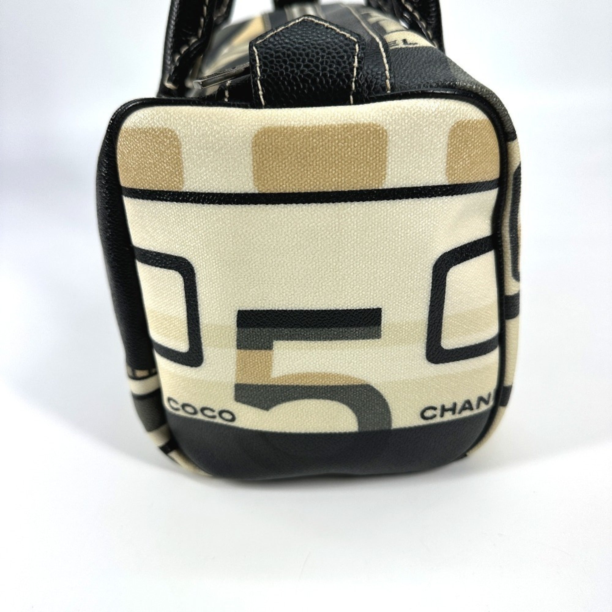 Chanel Black Yellow Pvc Boston Bag Handbag (Pre-Owned)