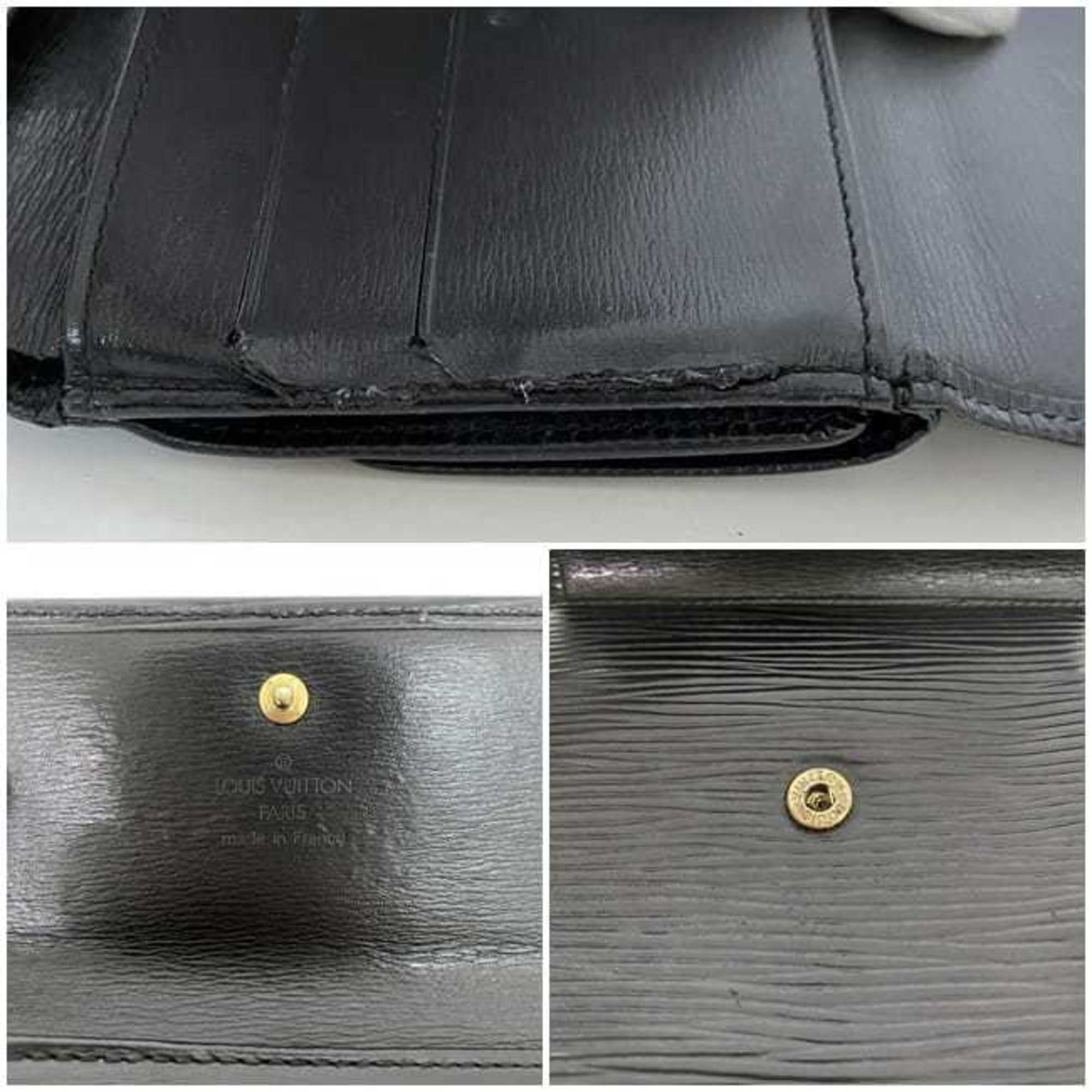 Louis Vuitton Black Noir Epi Leather Wallet (Tri-Fold) (Pre-Owned)