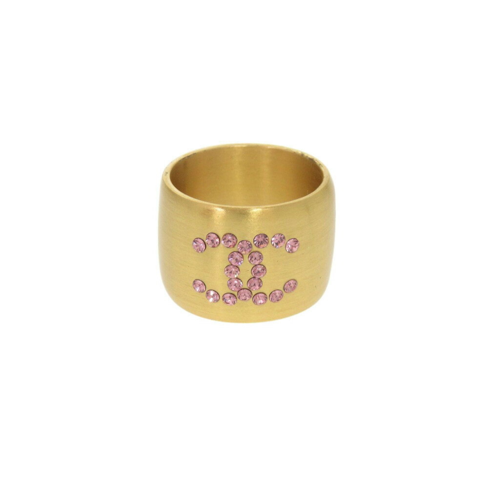 Chanel Gold Pink Gold Metal Band Ring (Pre-Owned)