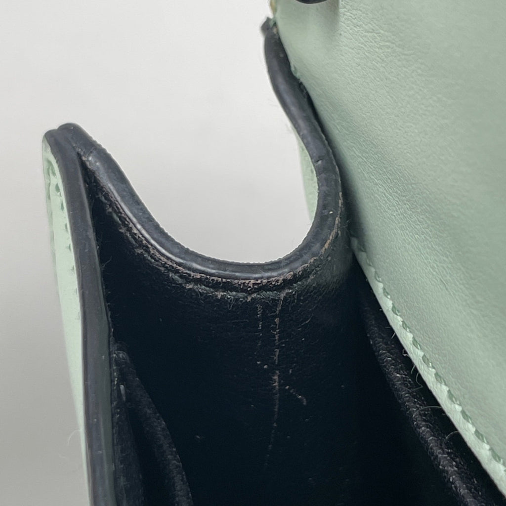 Prada Green Leather Clutch Bag Shoulder Bag (Pre-Owned)
