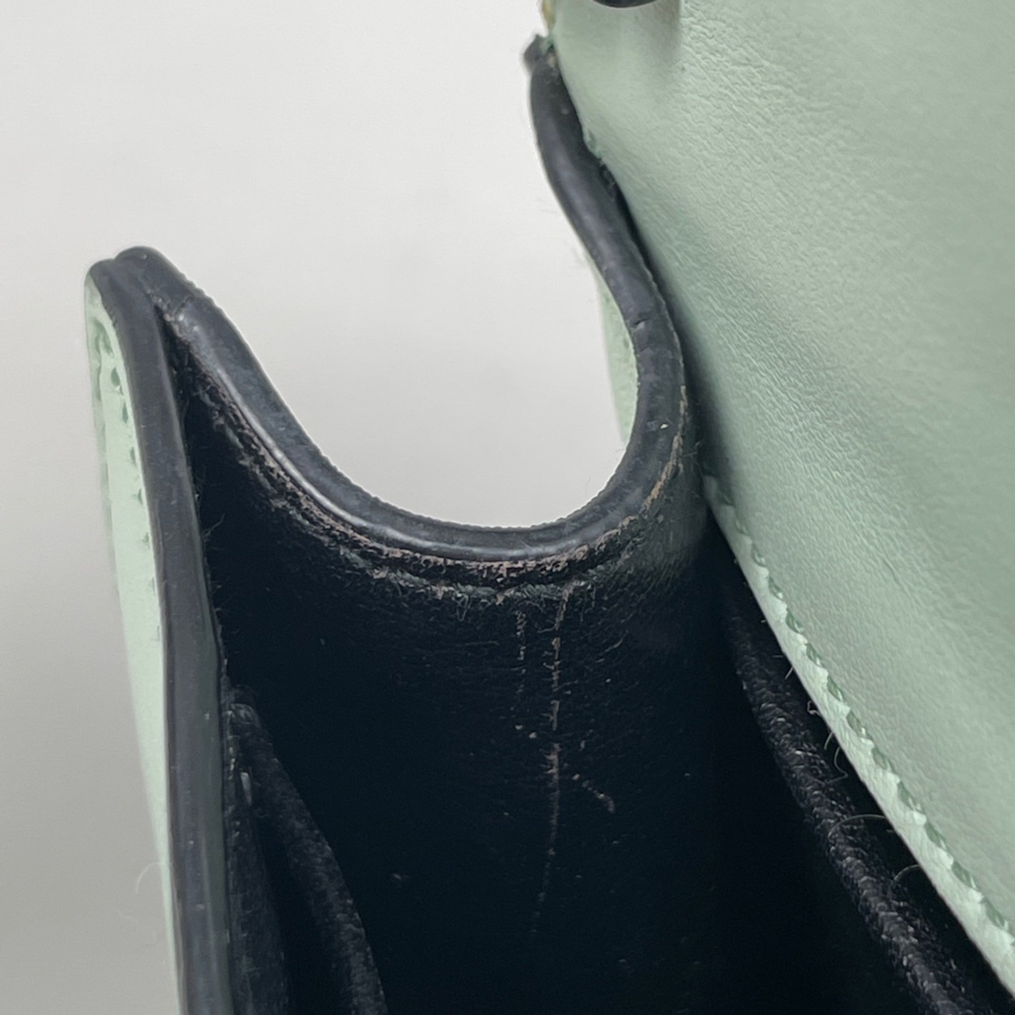 Prada Green Leather Clutch Bag Shoulder Bag (Pre-Owned)