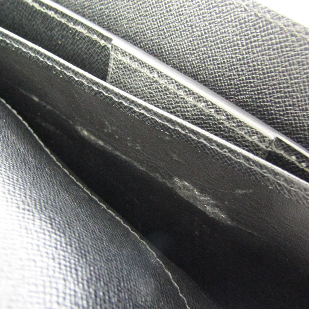 Louis Vuitton Serviette Moskova Briefcase Taiga Leather Gray Leather Briefcase Bag (Pre-Owned)