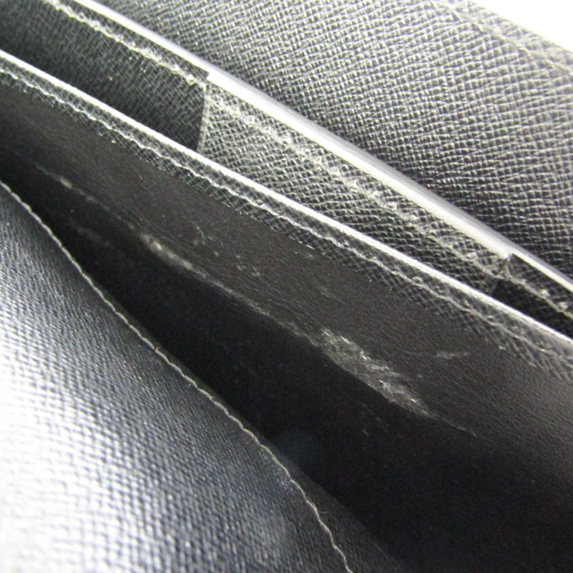Louis Vuitton Serviette Moskova Briefcase Taiga Leather Gray Leather Briefcase Bag (Pre-Owned)