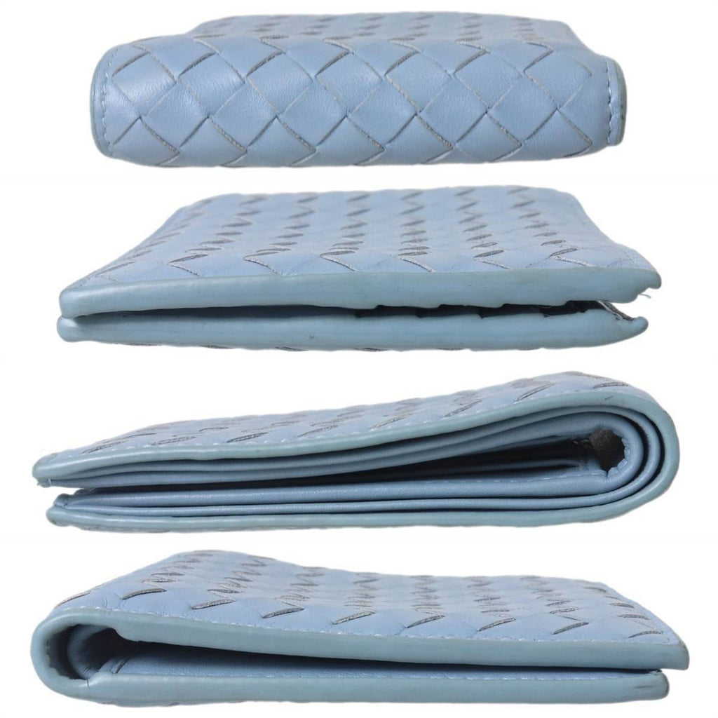 Bottega Veneta Intrecciato Light Blue Wallet (Bi-Fold) (Pre-Owned)