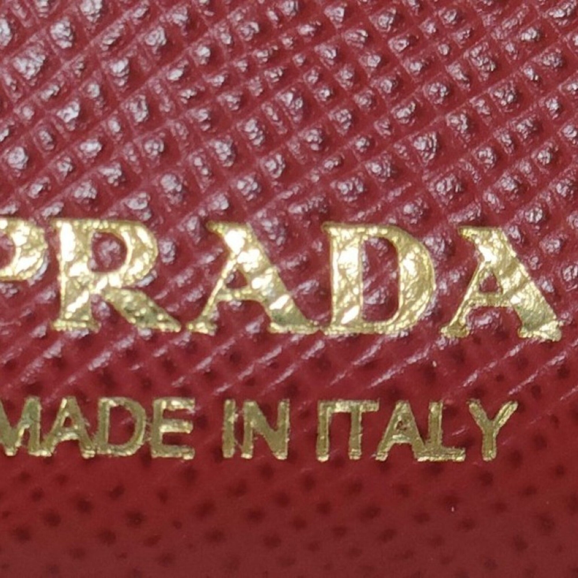 Prada Red Color Saffiano Metal Wallet (Bi-Fold) (Pre-Owned)