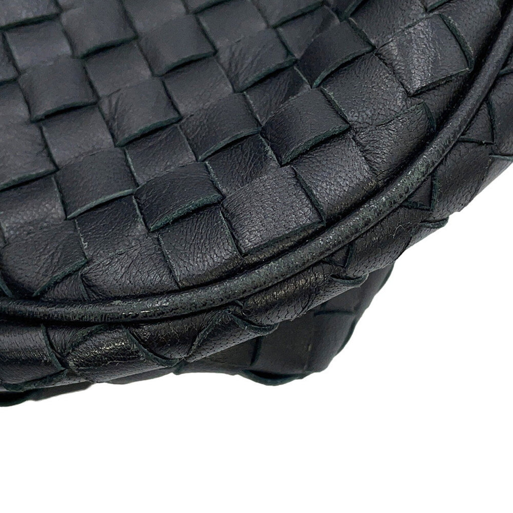 Bottega Veneta Intrecciato Black Leather Handbag (Pre-Owned)
