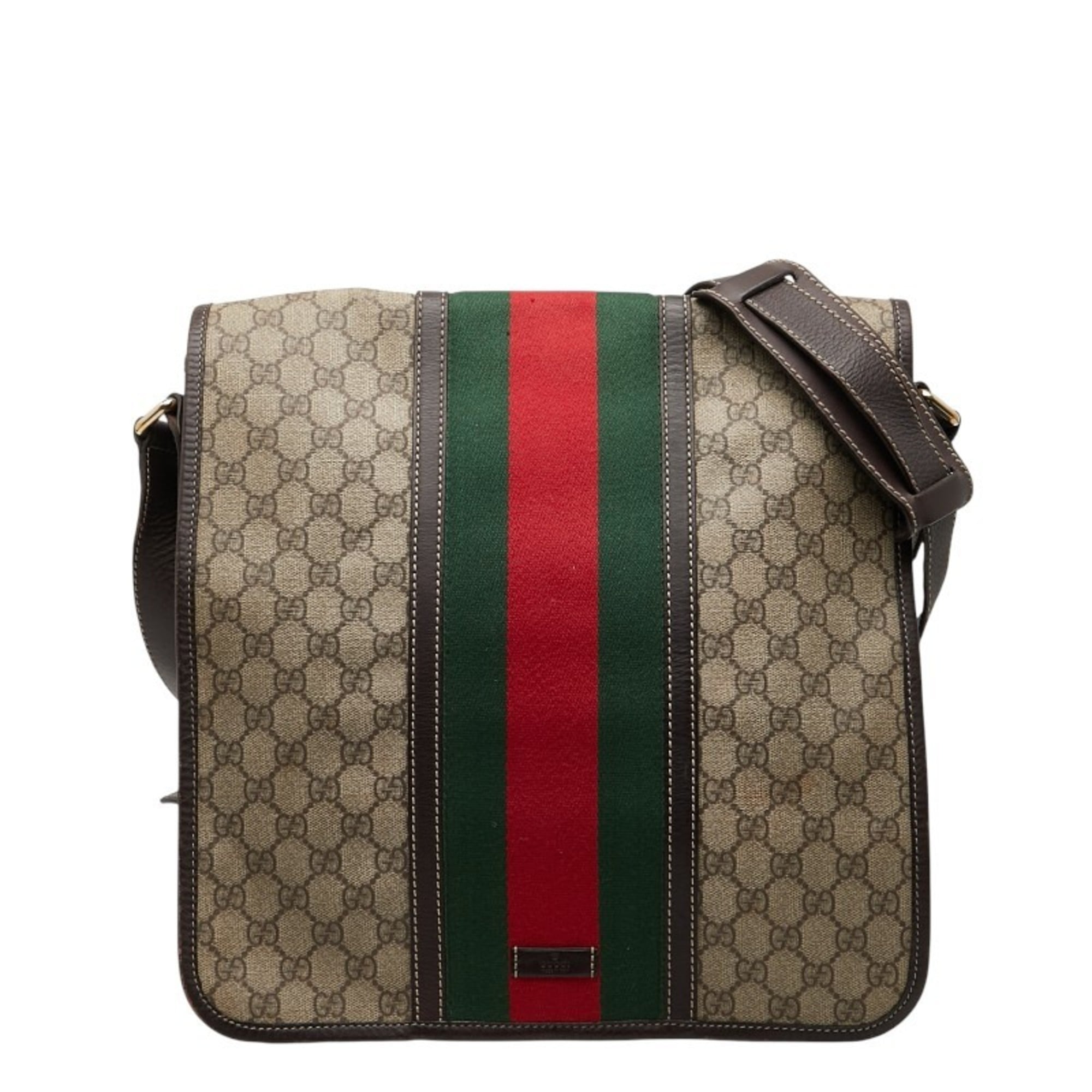 Gucci Beige Multi-Color Pvc Leather Shoulder Bag (Pre-Owned)