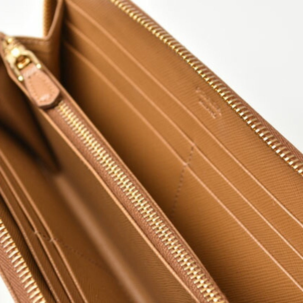 Prada Brown Saffiano Metal Wallet (Bi-Fold) (Pre-Owned)