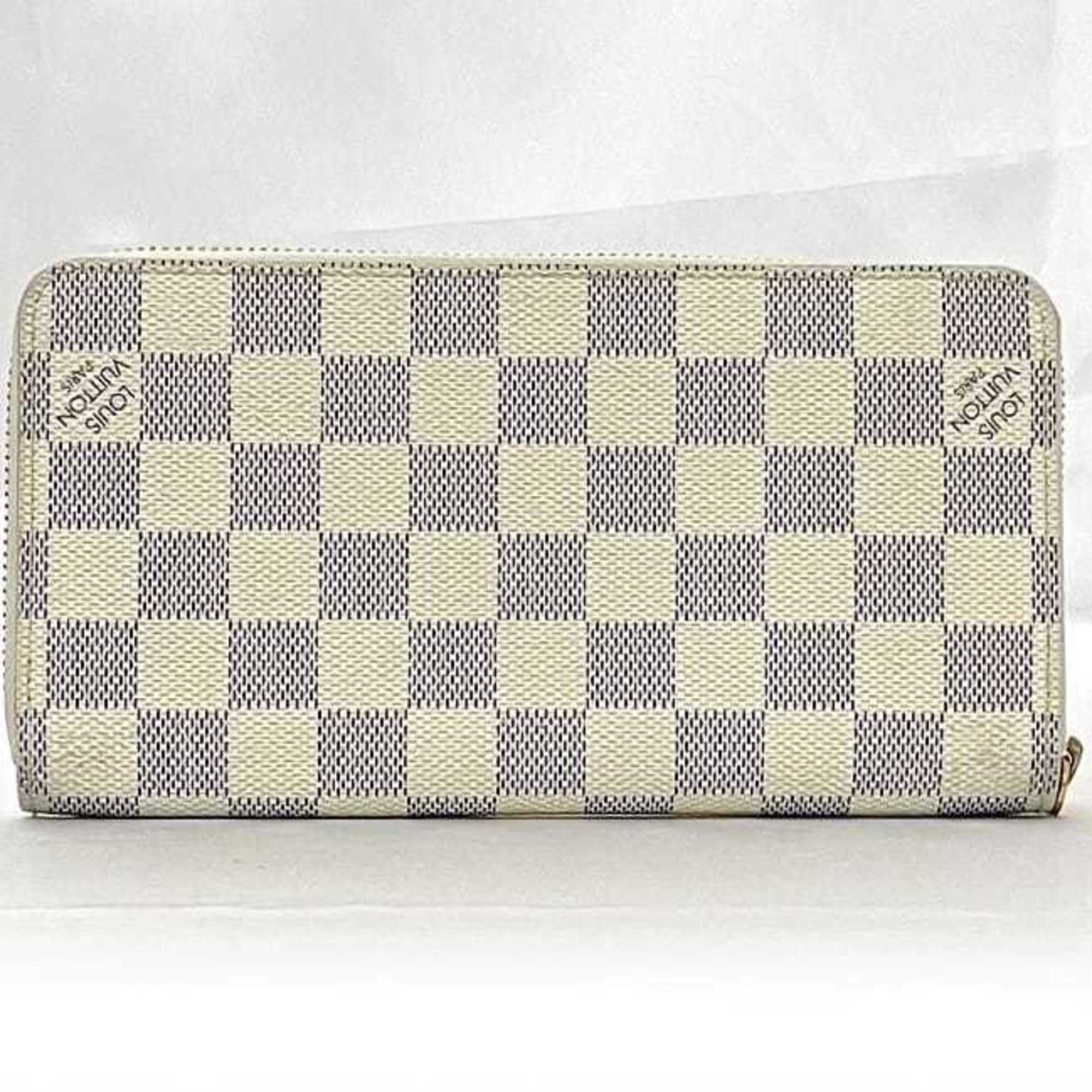 Louis Vuitton Gray White Damier Canvas Long Wallet (Bi-Fold) (Pre-Owned)