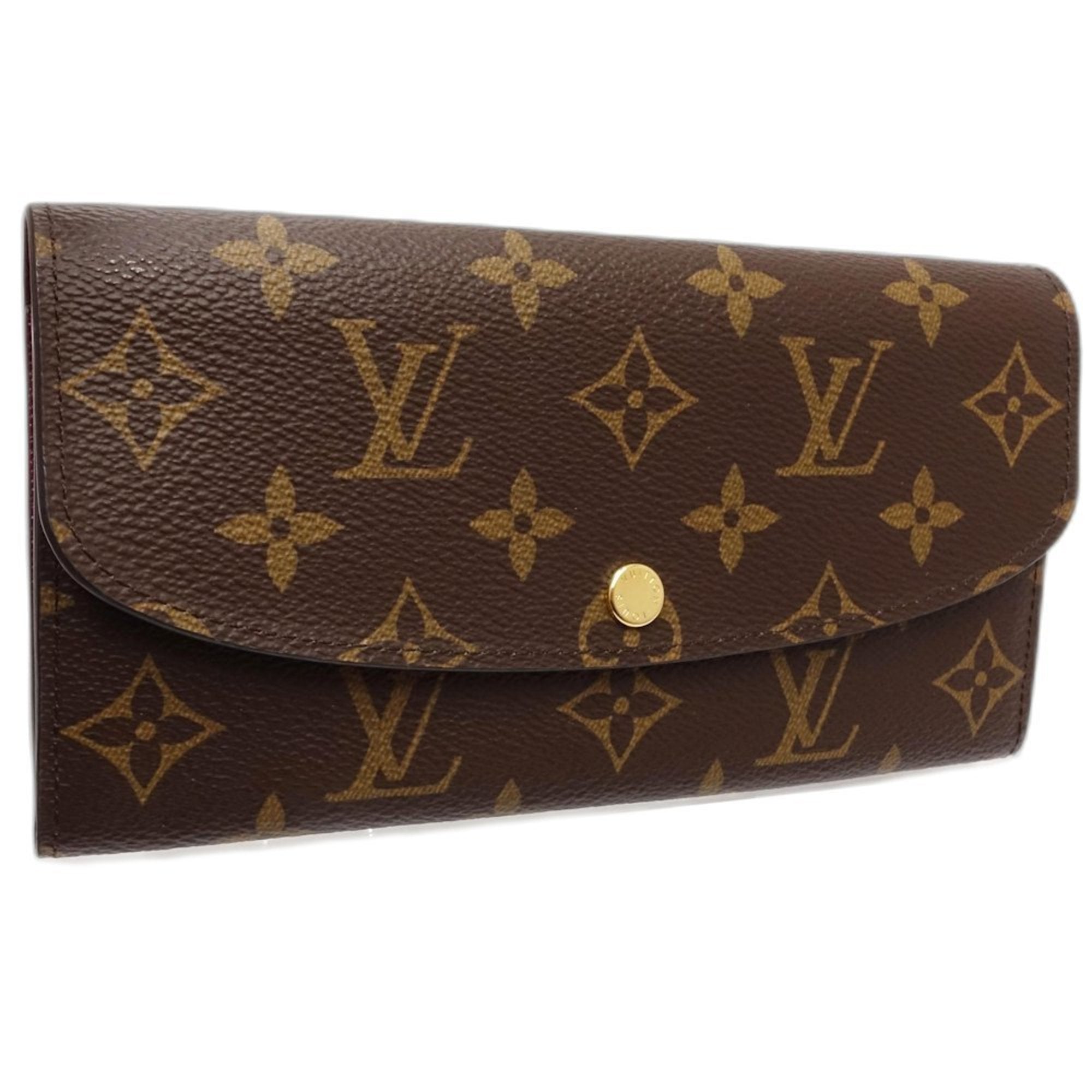 Louis Vuitton Brown Fuchsia Canvas Long Wallet (Bi-Fold) (Pre-Owned)