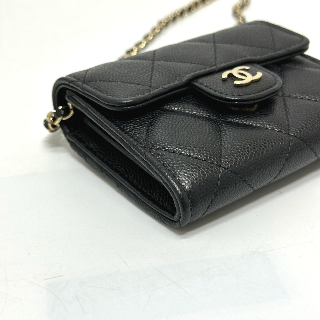 Chanel Black Grained Calfskin Coin Purse/Coin Case (Pre-Owned)