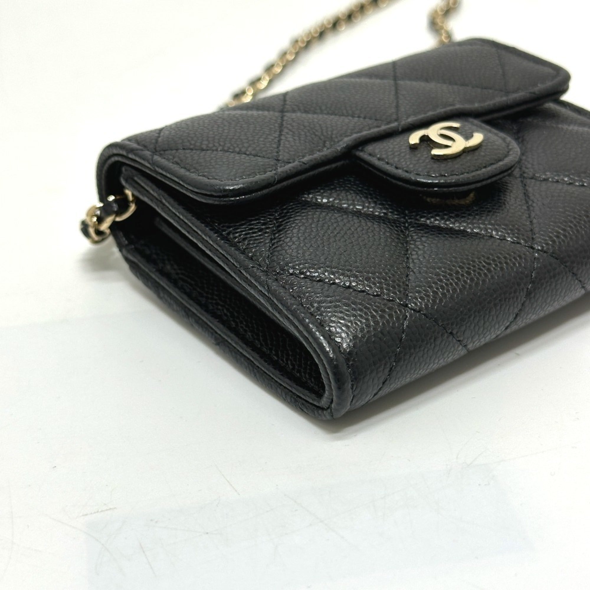 Chanel Black Grained Calfskin Coin Purse/Coin Case (Pre-Owned)