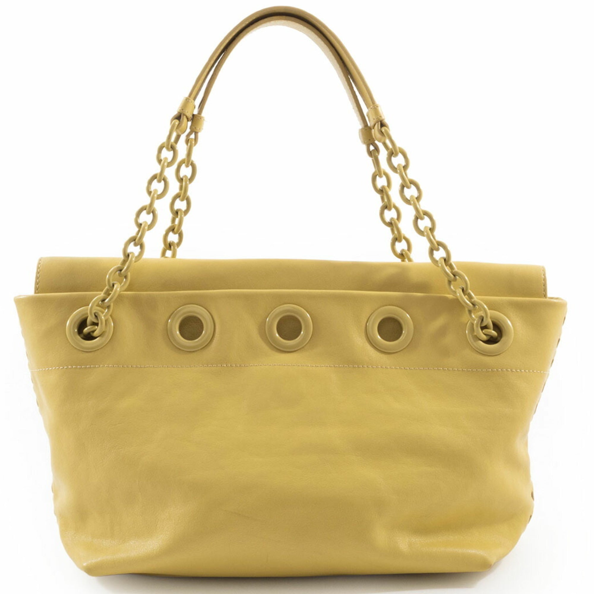 Bottega Veneta Yellow Leather Handbag (Pre-Owned)