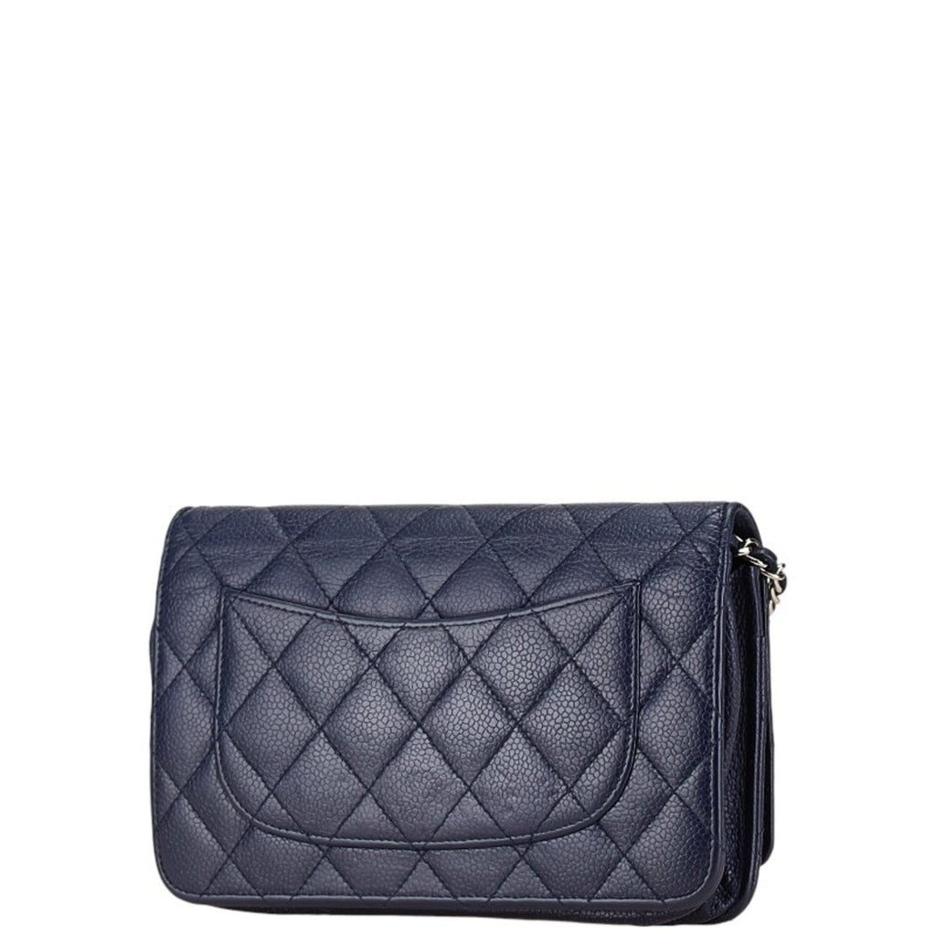 Chanel Navy Grained Calfskin Coin Purse/Coin Case (Pre-Owned)