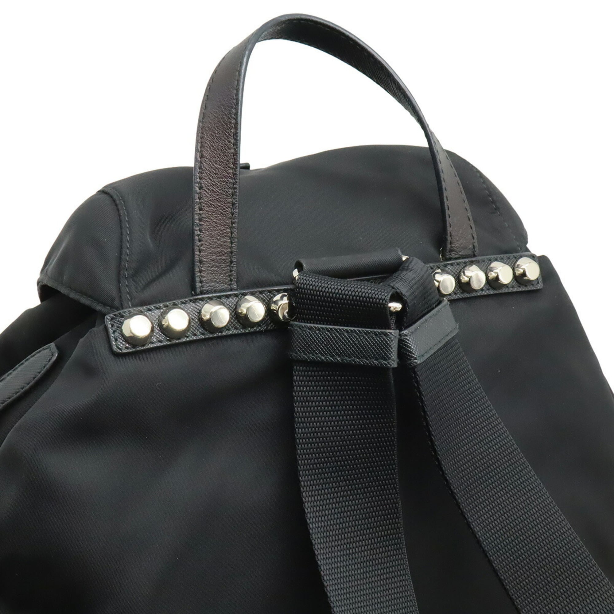 Prada Black Nero Nylon Leather Backpack (Pre-Owned)