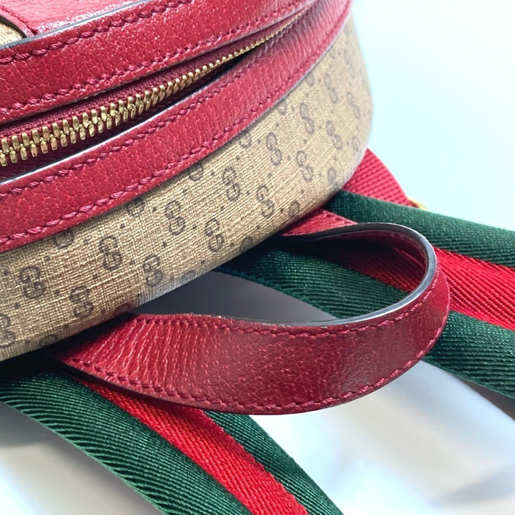 Gucci Beige Red Color Pvc Leather Backpack (Pre-Owned)