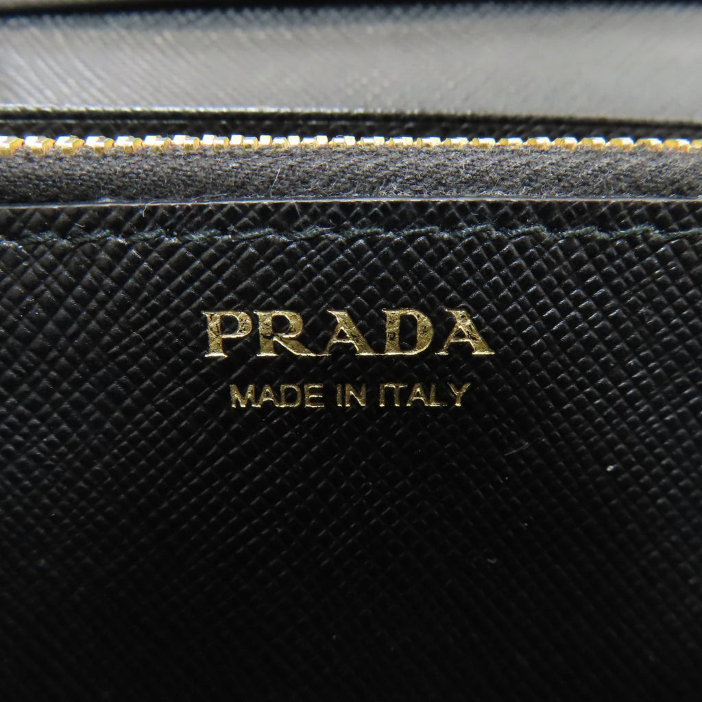 Prada Black Leather Long Wallet (Bi-Fold) (Pre-Owned)