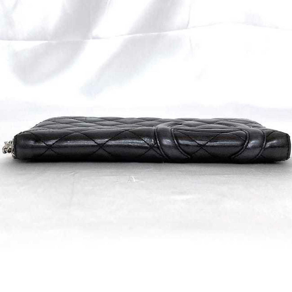 Chanel Black Leather Long Wallet (Bi-Fold) (Pre-Owned)