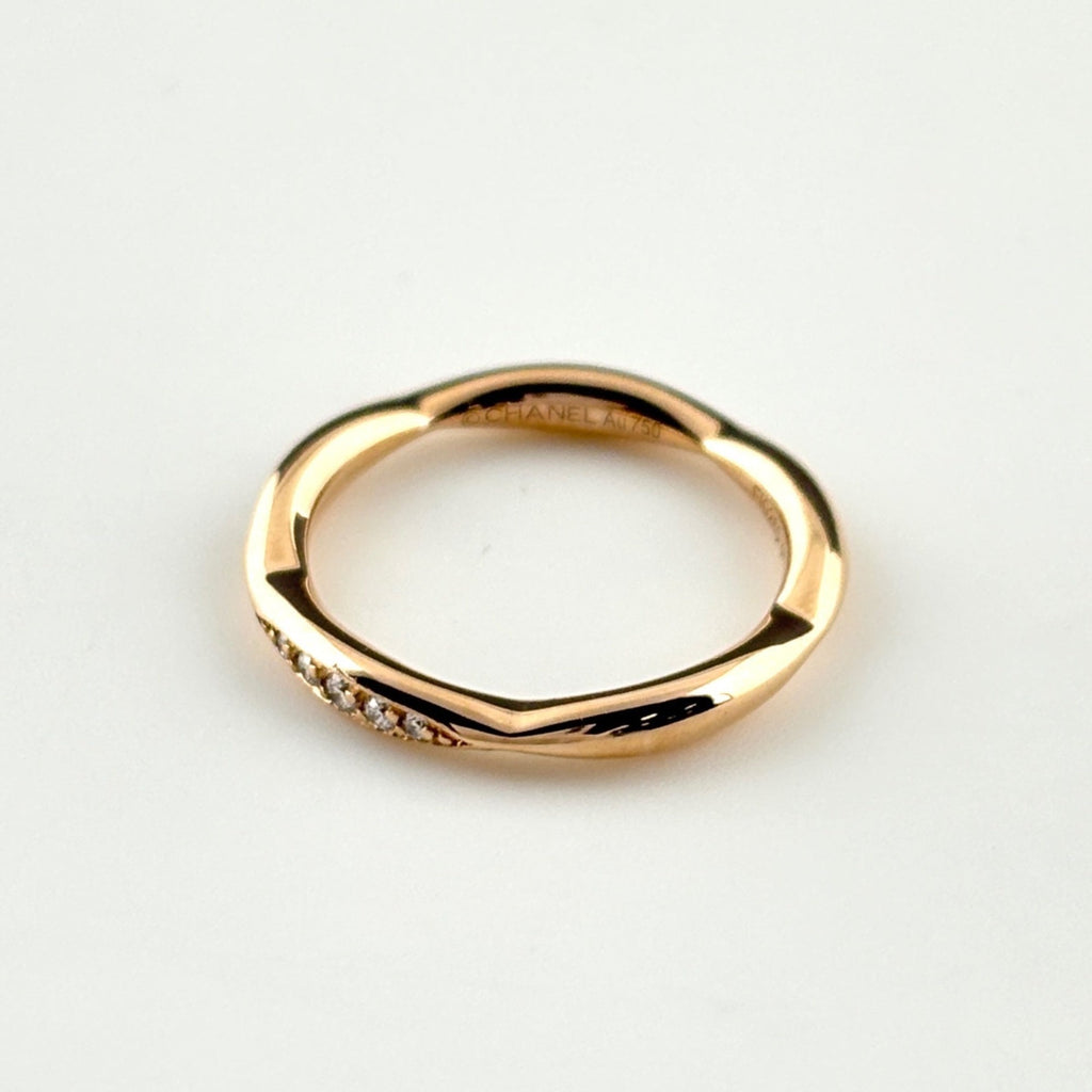 Chanel Camellia Pink Gold (18K) Band Ring (Pre-Owned)