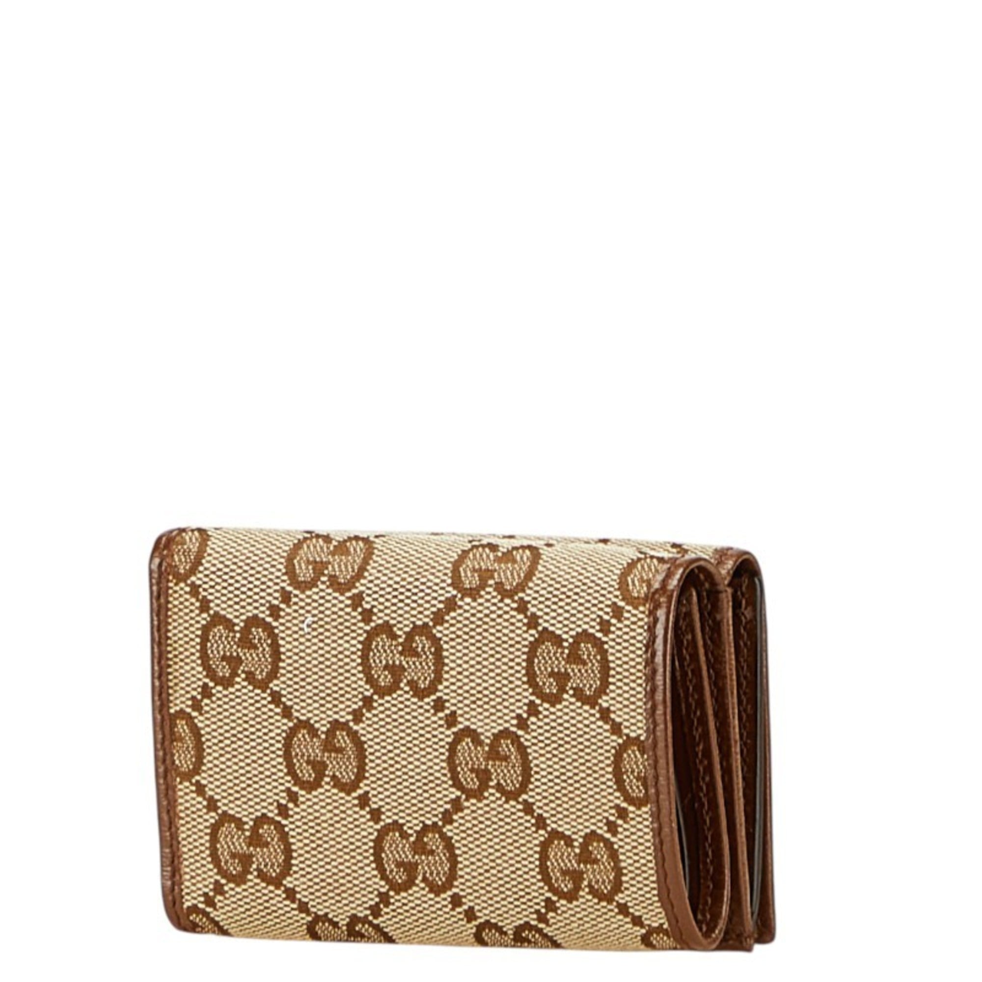 Gucci Brown Canvas Leather Wallet (Bi-Fold) (Pre-Owned)