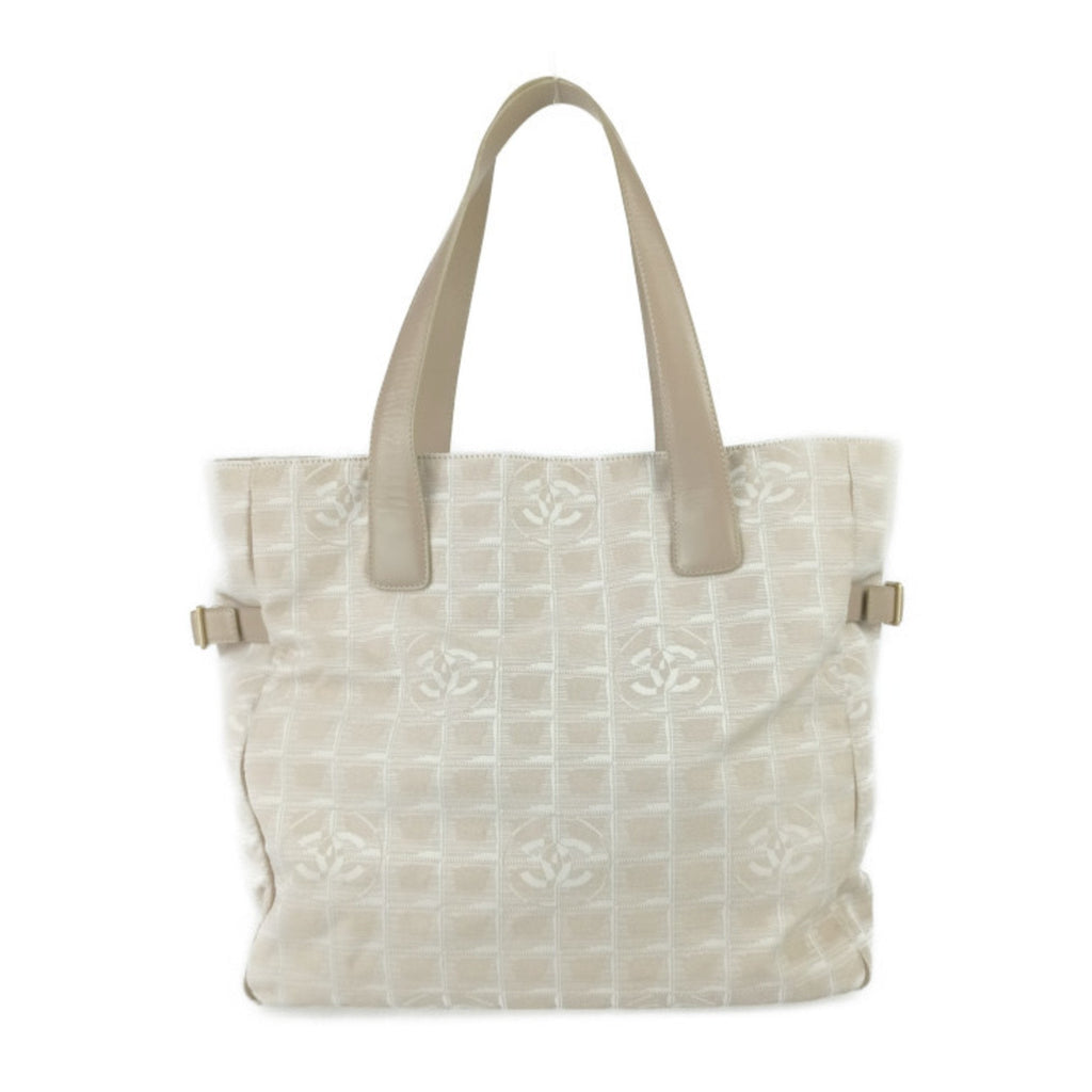 Chanel Beige Canvas Handbag Shoulder Bag Tote Bag (Pre-Owned)